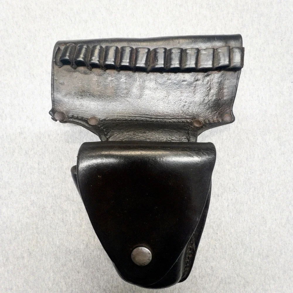 Vtg Safety Speed Holster Utility‎ Belt Ammo Cartridge Pockets Worn Leather USA